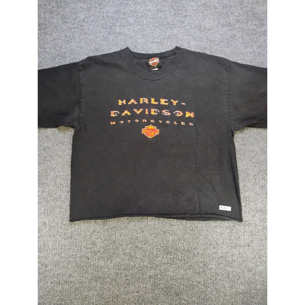 Vintage Harley-Davidson Motorcycles Graphic T-Shirt Black Men's Large USA